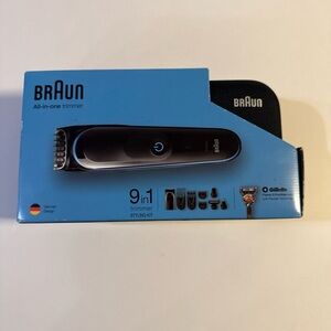 New Braun MGK3980 9-in-1 Precision Trimmer Multi Grooming Kit - Black/Blue  Plea